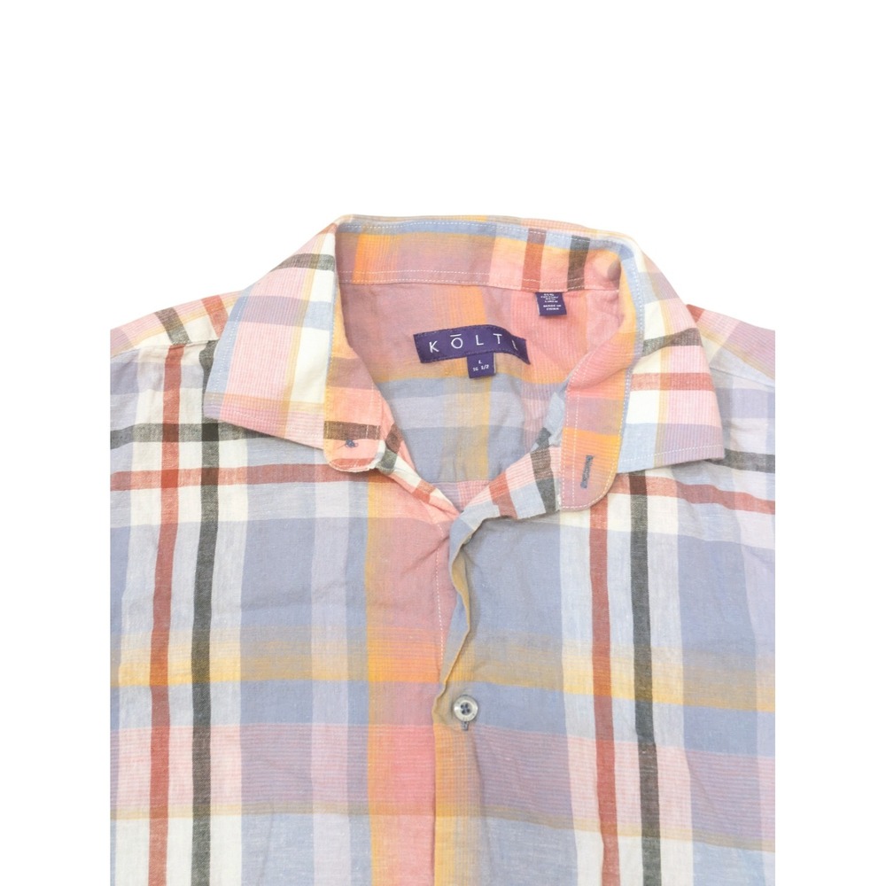 KOLTE Men's Large Plaid‎ Button Down Short Sleeve Shirt Casual Summer